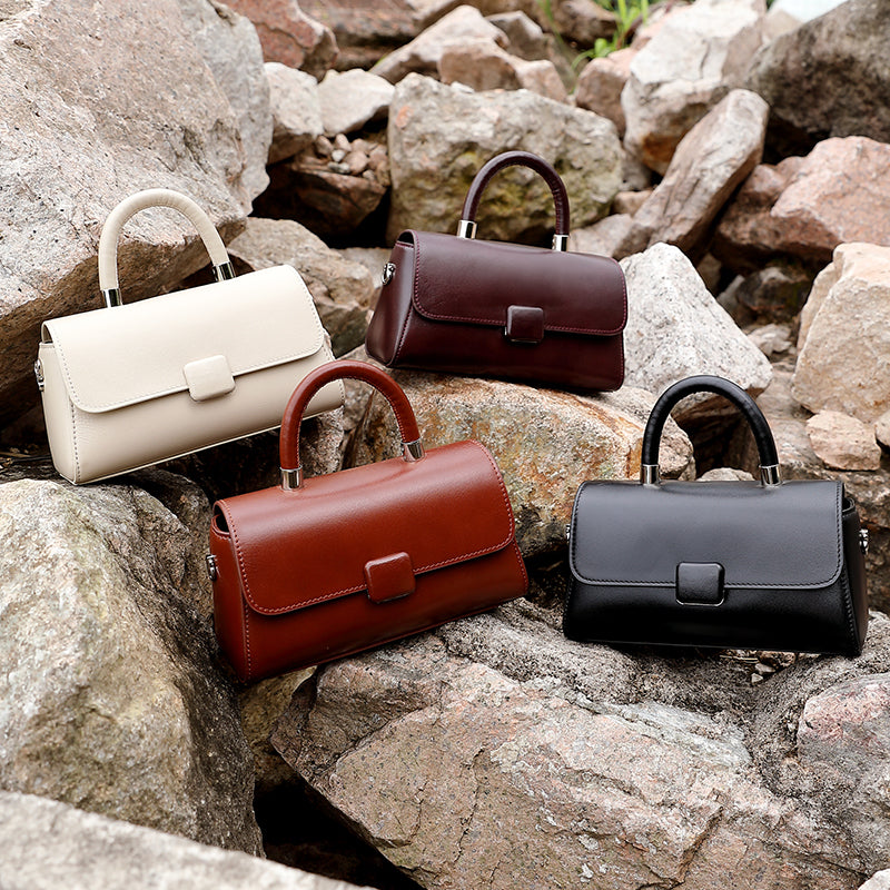 Genuine leather handbag light luxury niche high-end shoulder messenger bag light and versatile women's bag