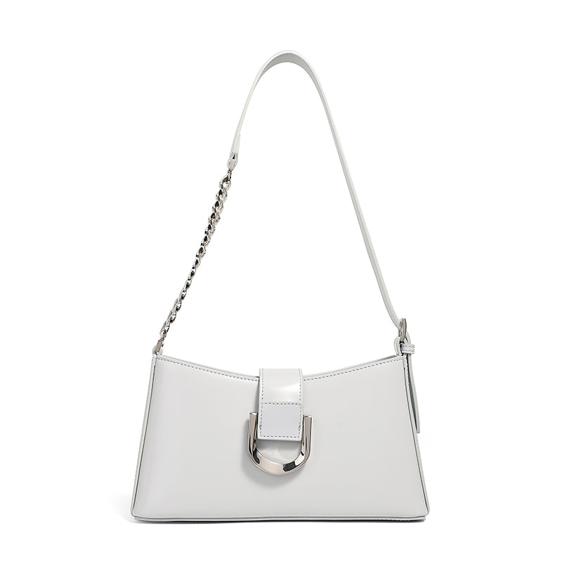 Genuine leather fashion underarm bag high-end versatile shoulder bag practical crossbody baguette women's bag
