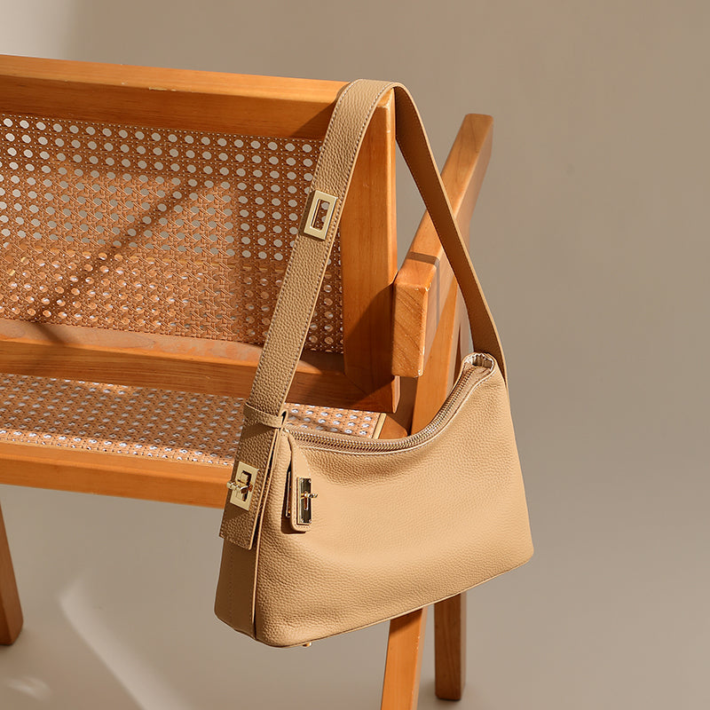 Top layer cowhide genuine leather underarm bag versatile commuter shoulder bag high-end texture handbag