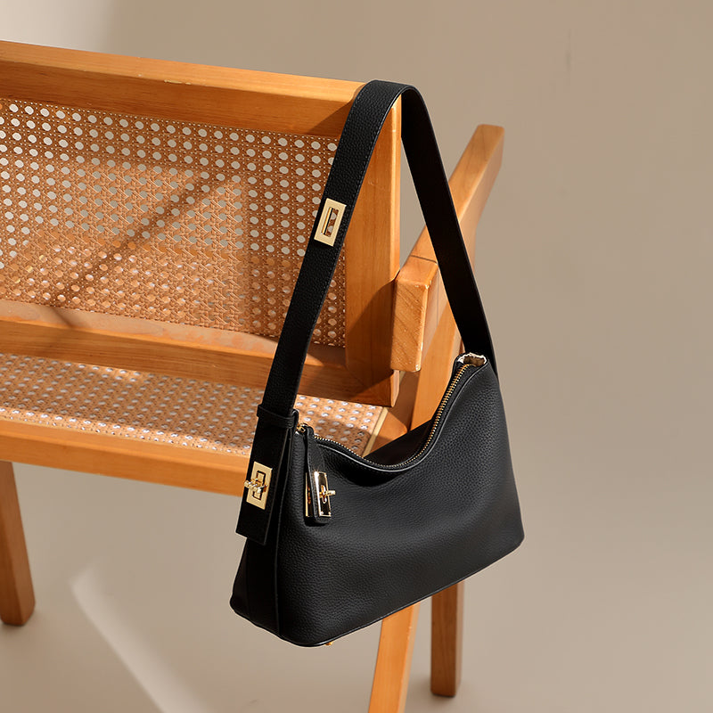 Top layer cowhide genuine leather underarm bag versatile commuter shoulder bag high-end texture handbag