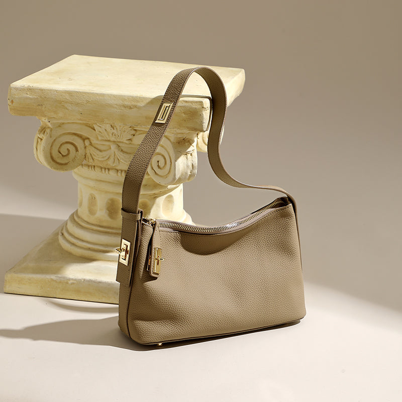 Top layer cowhide genuine leather underarm bag versatile commuter shoulder bag high-end texture handbag