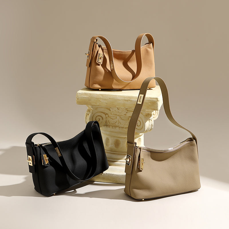 Top layer cowhide genuine leather underarm bag versatile commuter shoulder bag high-end texture handbag