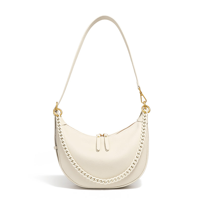 Genuine leather underarm bag women's dumpling bag fashionable shoulder bag high-grade versatile chain bag textured messenger bag