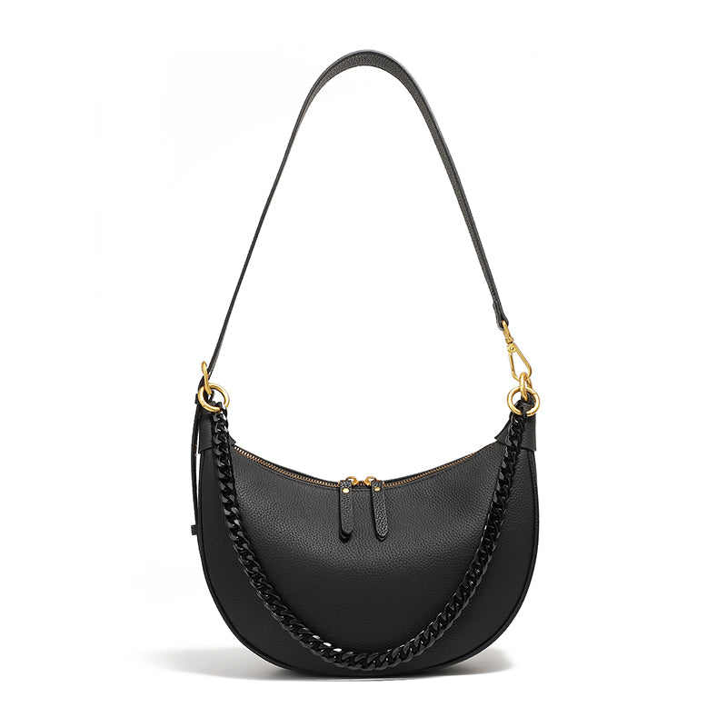Genuine leather underarm bag women's dumpling bag fashionable shoulder bag high-grade versatile chain bag textured messenger bag