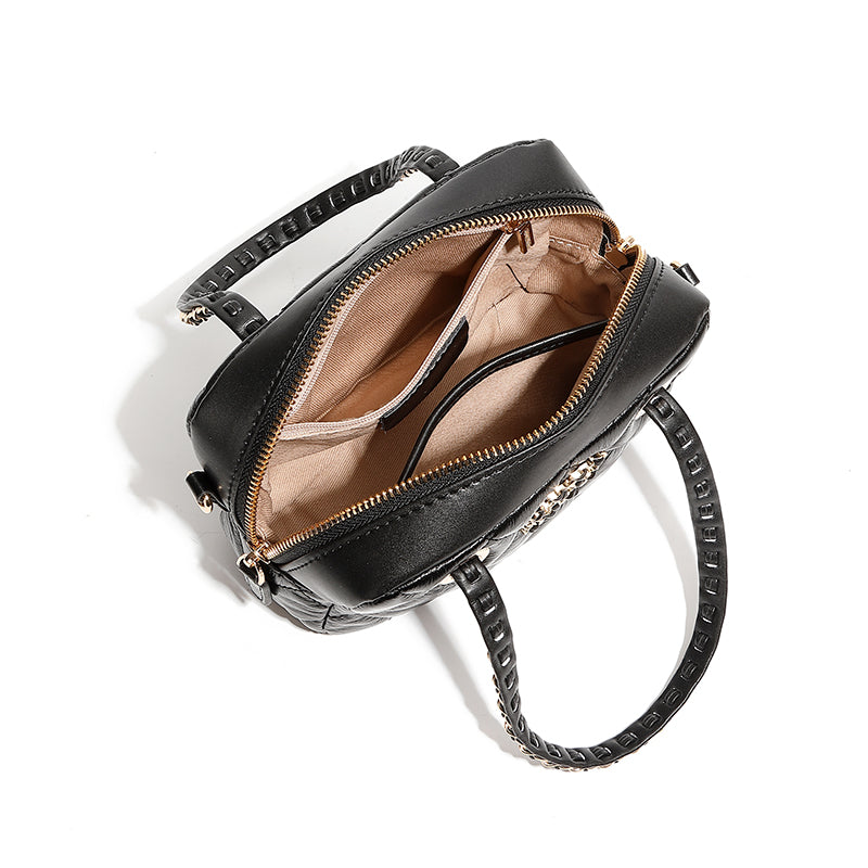 Genuine leather small Chanel diamond bag handbag high-end first layer chain bowling bag versatile shoulder crossbody bag