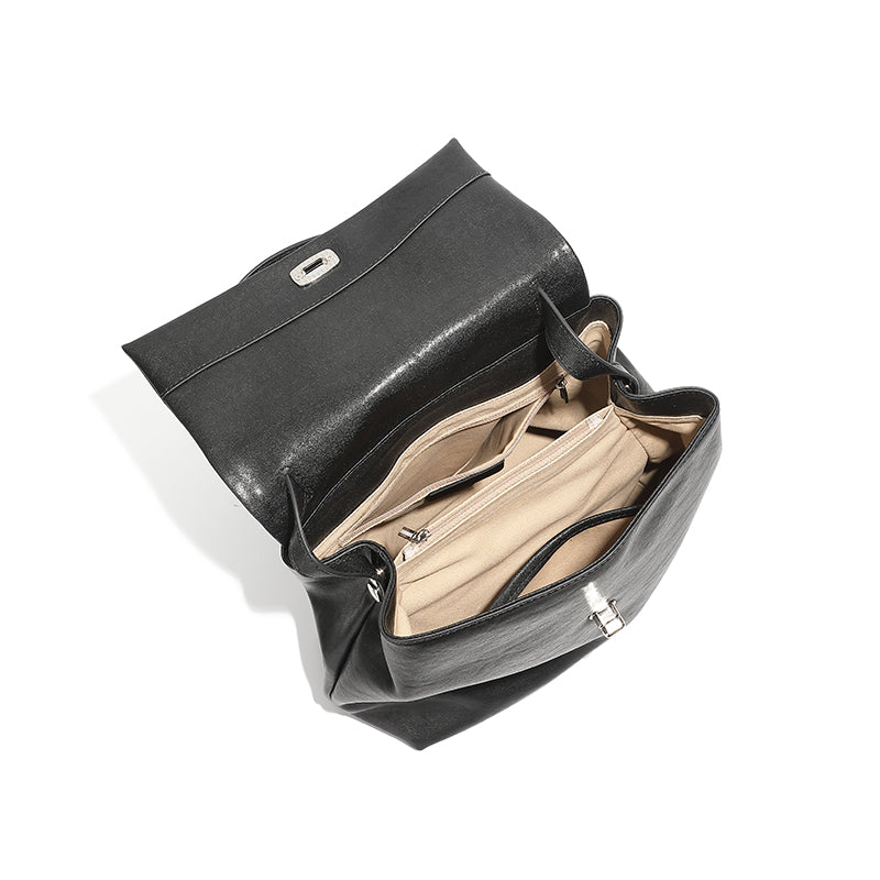 Genuine leather backpack, high-end, large-capacity, fashionable and versatile backpack, college style texture backpack