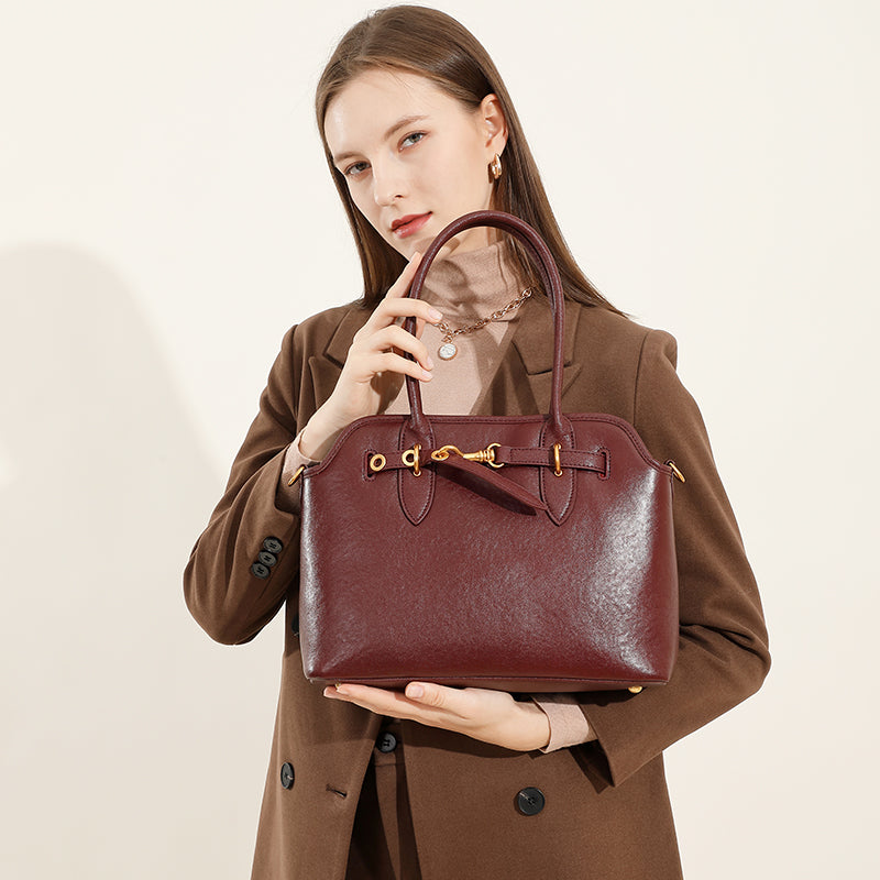 Genuine leather large capacity shoulder underarm bag niche retro versatile handbag crossbody bag