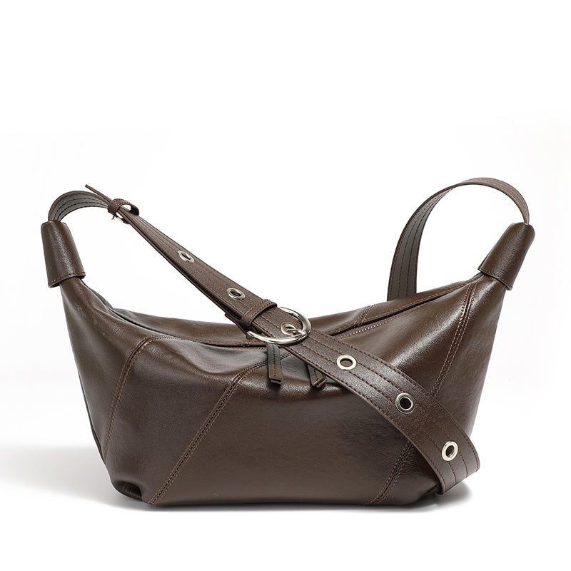 Top layer cowhide genuine leather messenger bag light luxury versatile high-end shoulder bag niche fashion underarm bag