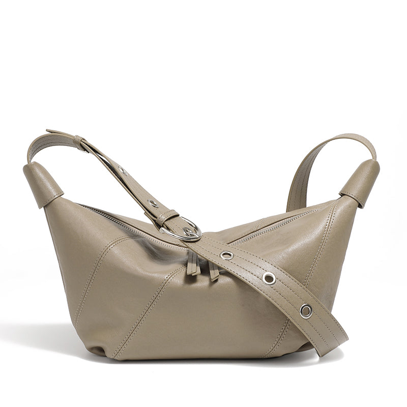 Top layer cowhide genuine leather messenger bag light luxury versatile high-end shoulder bag niche fashion underarm bag