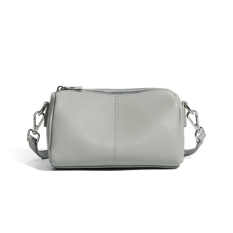 First layer soft cowhide cylindrical bag small bag high-end pillow bag underarm commuting shoulder messenger bag