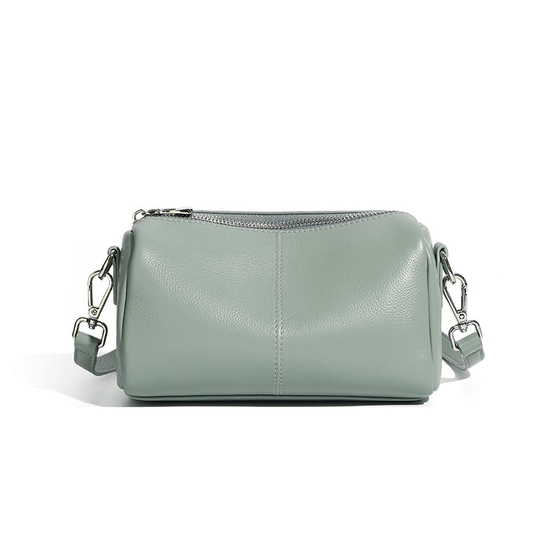 First layer soft cowhide cylindrical bag small bag high-end pillow bag underarm commuting shoulder messenger bag
