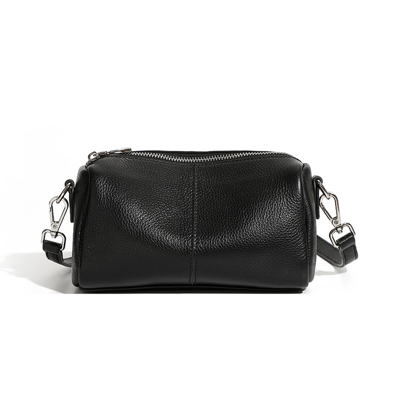 First layer soft cowhide cylindrical bag small bag high-end pillow bag underarm commuting shoulder messenger bag