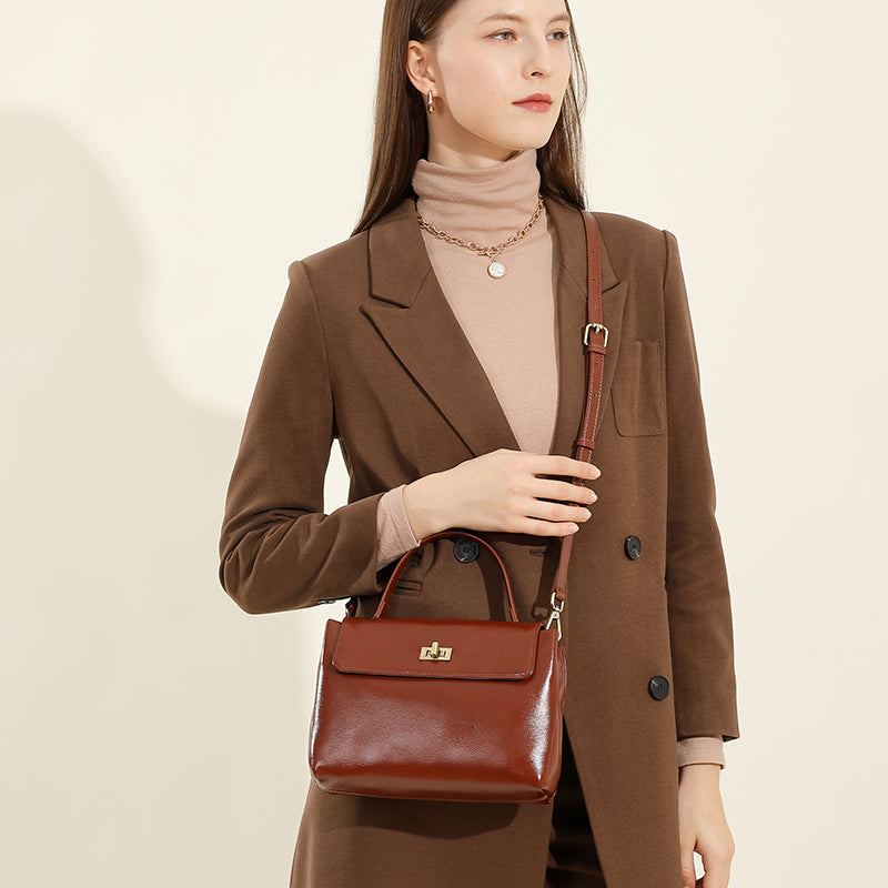 Genuine leather vintage handbag high-quality texture shoulder bag fashionable versatile crossbody bag