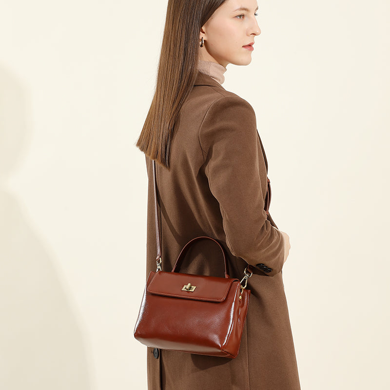 Genuine leather vintage handbag high-quality texture shoulder bag fashionable versatile crossbody bag