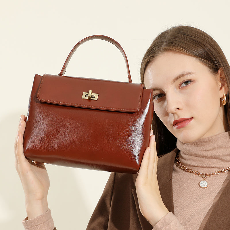 Genuine leather vintage handbag high-quality texture shoulder bag fashionable versatile crossbody bag