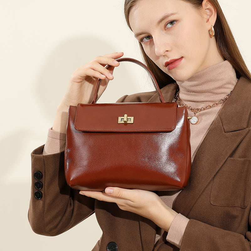 Genuine leather vintage handbag high-quality texture shoulder bag fashionable versatile crossbody bag