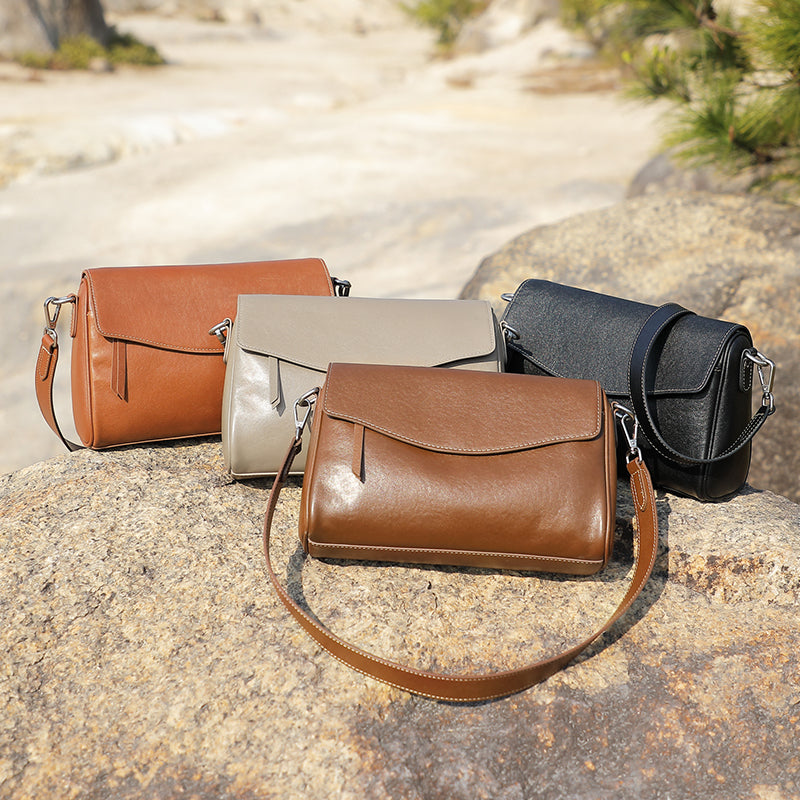 Versatile high-grade genuine leather underarm bag crossbody large capacity women's bag single shoulder pillow bag bags