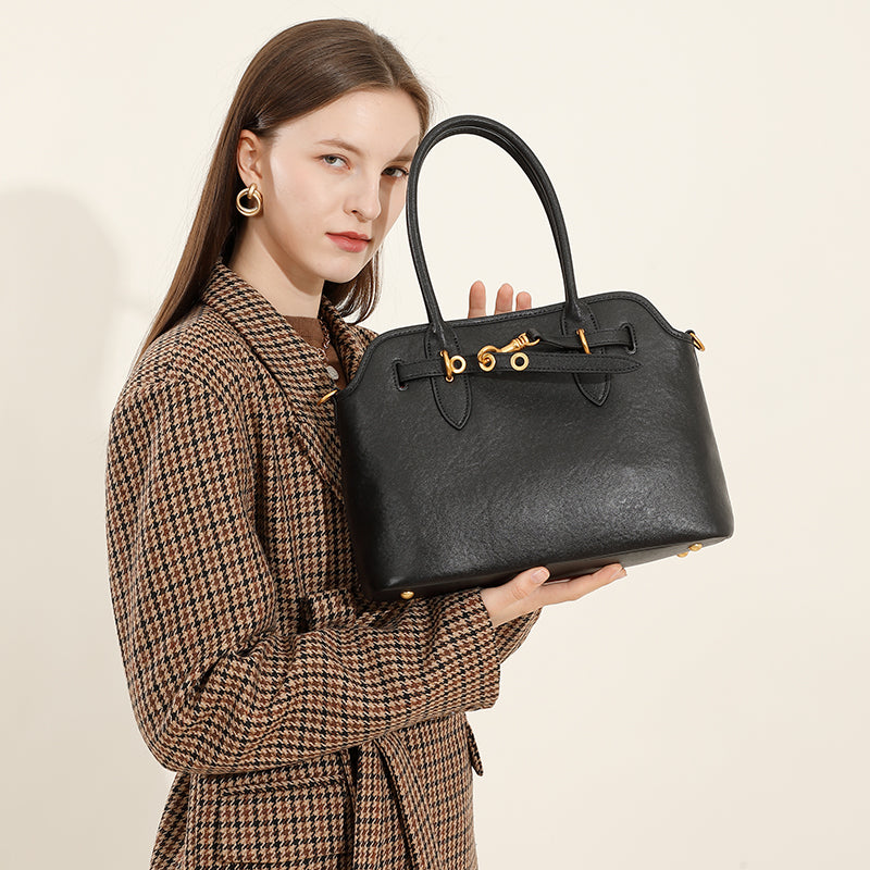 Genuine leather large capacity shoulder underarm bag niche retro versatile handbag crossbody bag