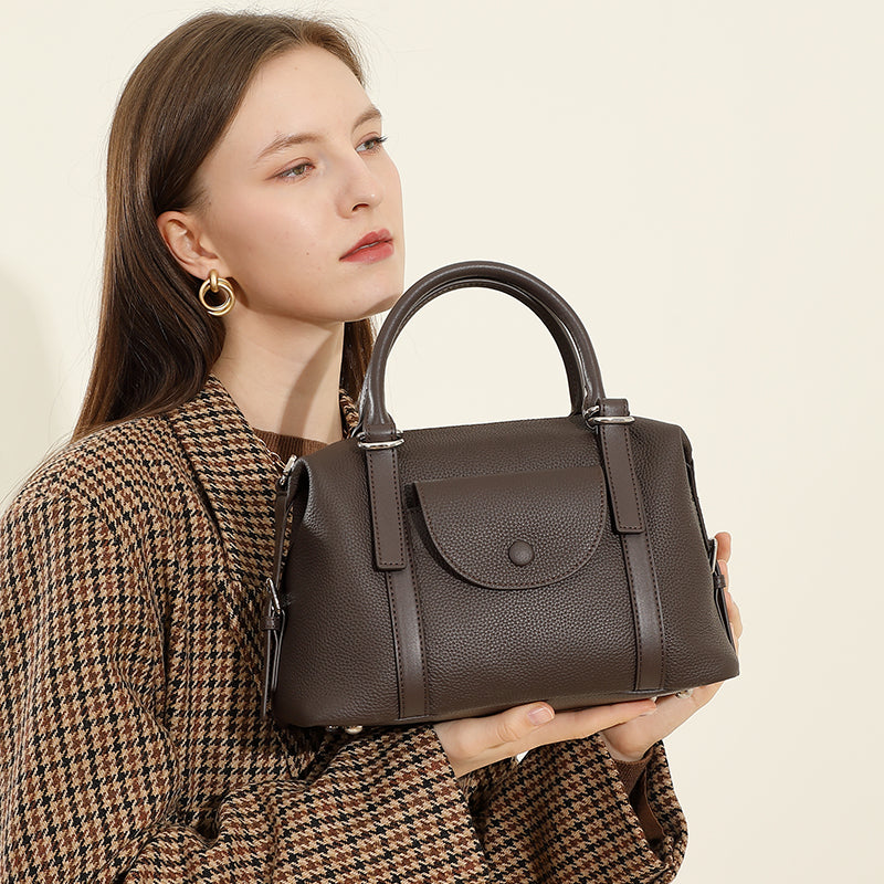 Genuine leather versatile handbag fashionable light luxury shoulder crossbody bag