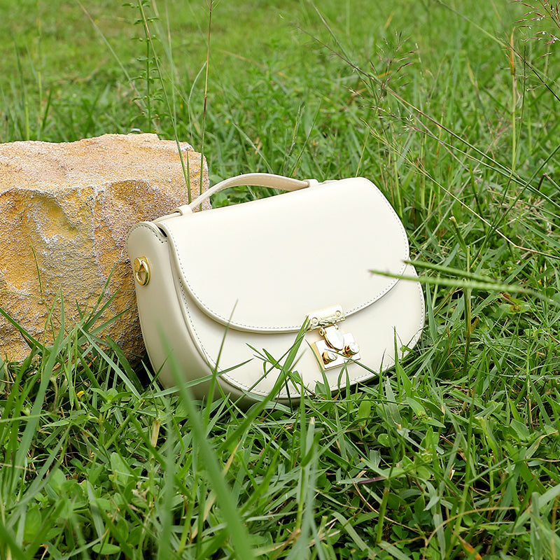 Genuine leather high-end handbag saddle bag crescent bag fashionable handbag crossbody bag versatile shoulder bag