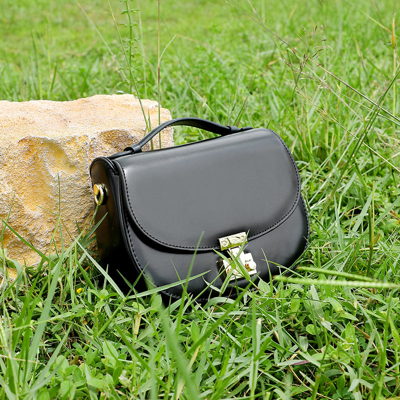 Genuine leather high-end handbag saddle bag crescent bag fashionable handbag crossbody bag versatile shoulder bag