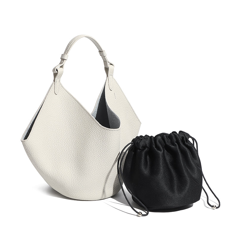 First layer of cowhide large capacity tote bag mother and vegetable basket bag trendy commuting all-match women's bag