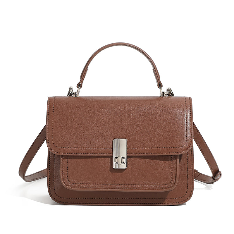 Top layer cowhide large capacity shoulder bag handbag motorcycle women's bag commuter all-match high-end crossbody bag