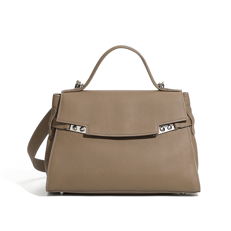 Genuine leather fashion handbag simple casual shoulder bag versatile large capacity crossbody bag
