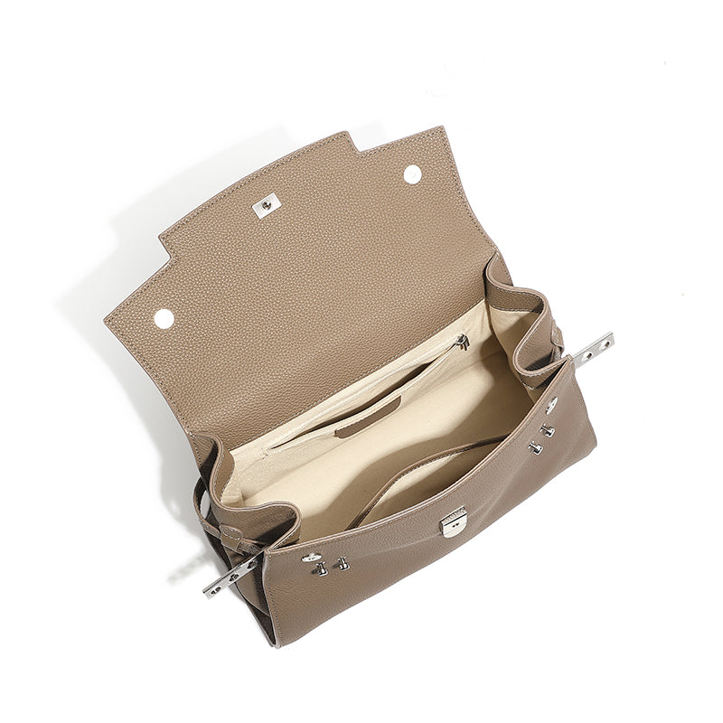 Genuine leather fashion handbag simple casual shoulder bag versatile large capacity crossbody bag
