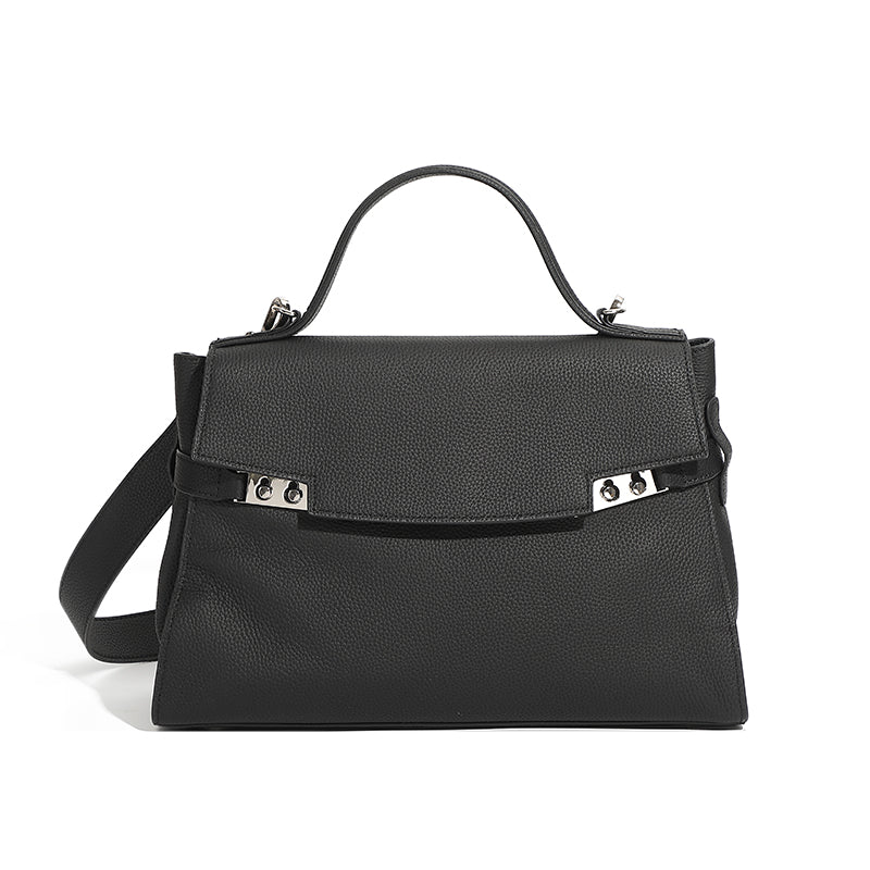 Genuine leather fashion handbag simple casual shoulder bag versatile large capacity crossbody bag