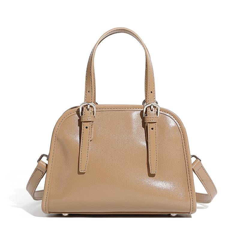 Cowhide handbag bowling bag retro women's bag commuter versatile large capacity shoulder messenger bag