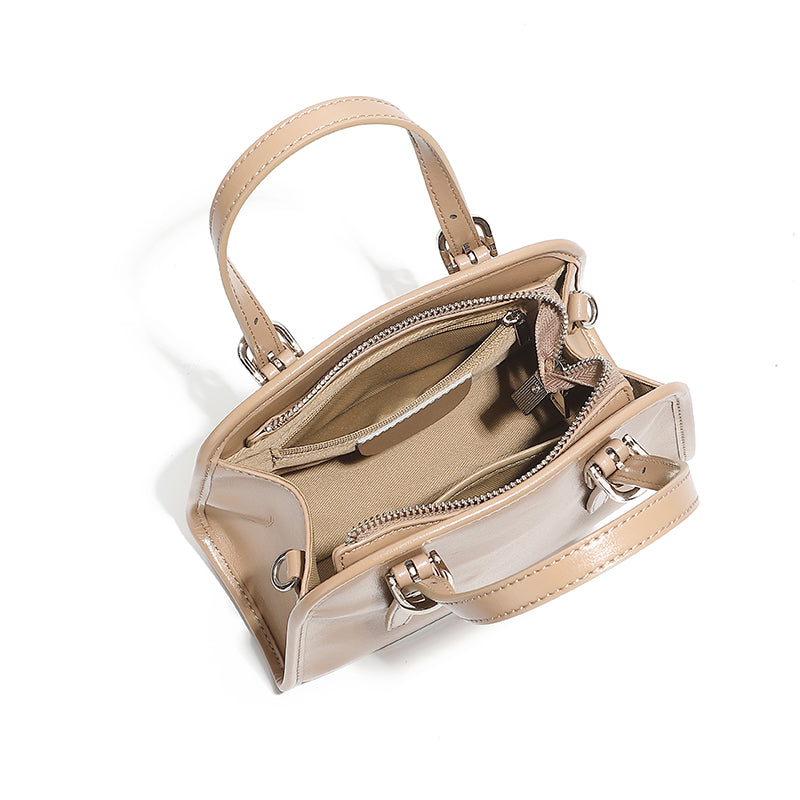 Cowhide handbag bowling bag retro women's bag commuter versatile large capacity shoulder messenger bag
