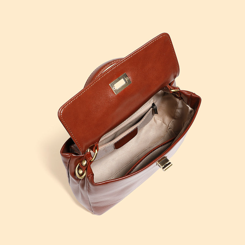 Genuine leather vintage handbag high-quality texture shoulder bag fashionable versatile crossbody bag