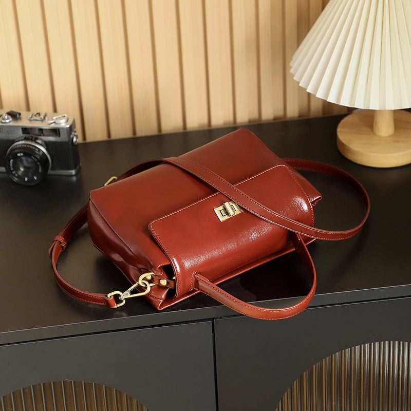 Genuine leather vintage handbag high-quality texture shoulder bag fashionable versatile crossbody bag