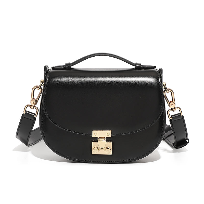 Genuine leather high-end handbag saddle bag crescent bag fashionable handbag crossbody bag versatile shoulder bag
