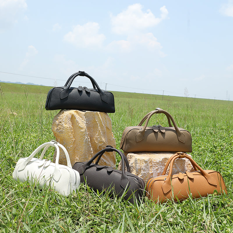 First layer of genuine leather handbag underarm bag large capacity sausage bag commuting shoulder long baguette bag