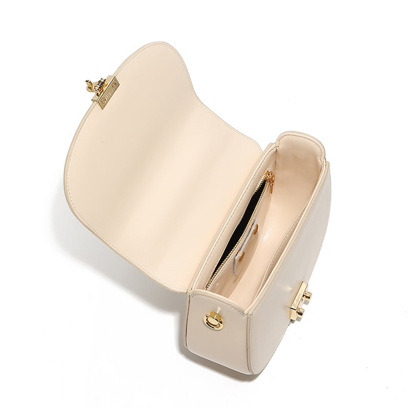 Genuine leather high-end handbag saddle bag crescent bag fashionable handbag crossbody bag versatile shoulder bag
