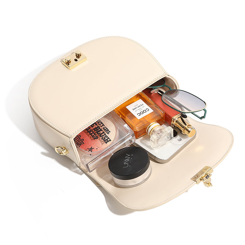 Genuine leather high-end handbag saddle bag crescent bag fashionable handbag crossbody bag versatile shoulder bag