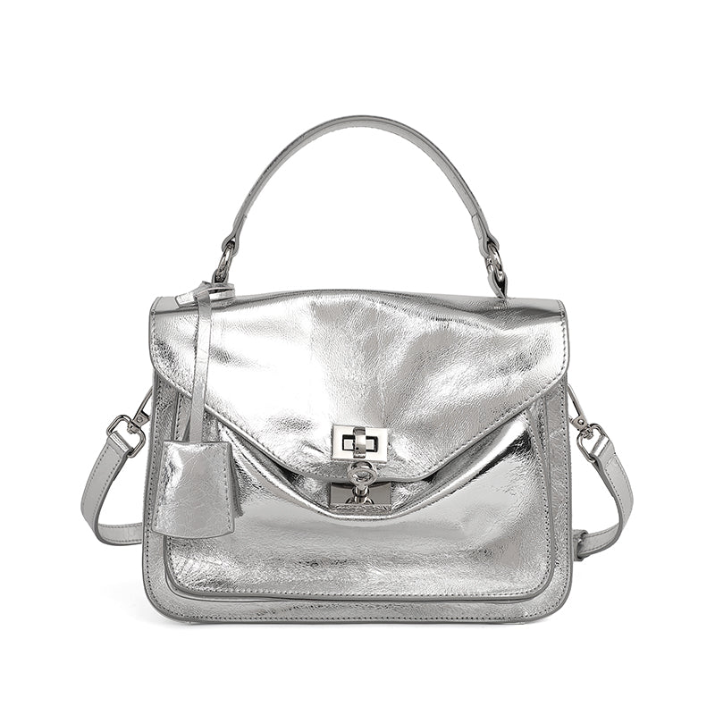 Top layer cowhide genuine leather messenger bag versatile large capacity handbag envelope bag Cambridge bag shoulder crossbody bag