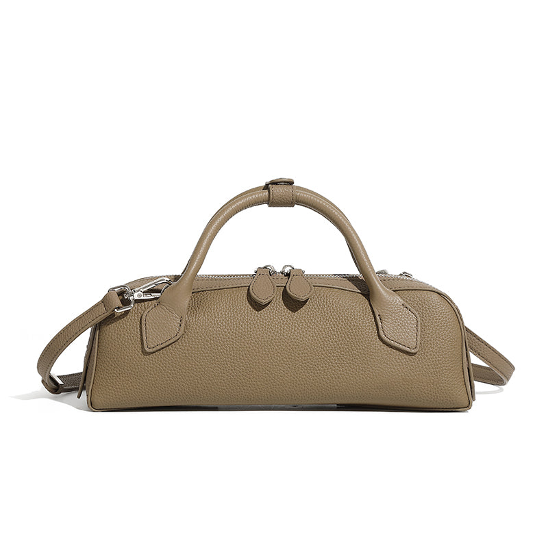 First layer of genuine leather handbag underarm bag large capacity sausage bag commuting shoulder long baguette bag
