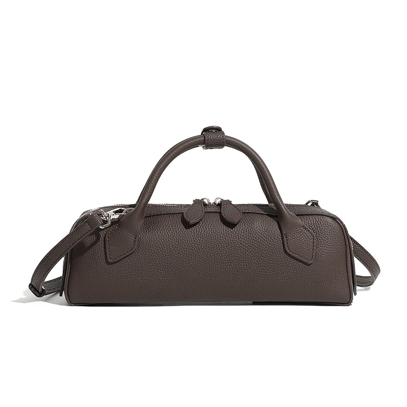 First layer of genuine leather handbag underarm bag large capacity sausage bag commuting shoulder long baguette bag
