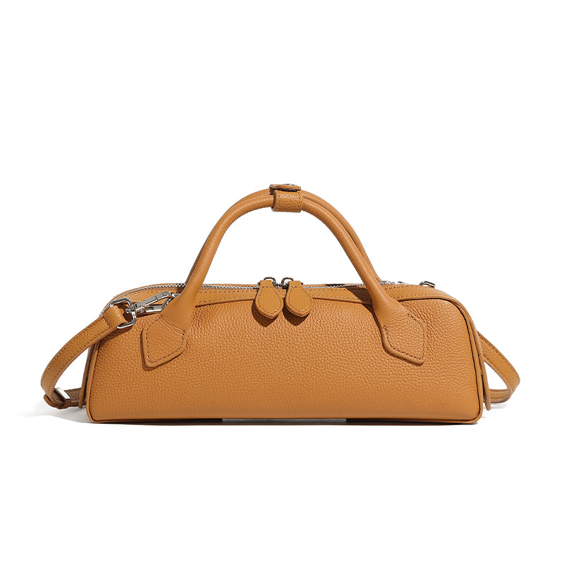 First layer of genuine leather handbag underarm bag large capacity sausage bag commuting shoulder long baguette bag