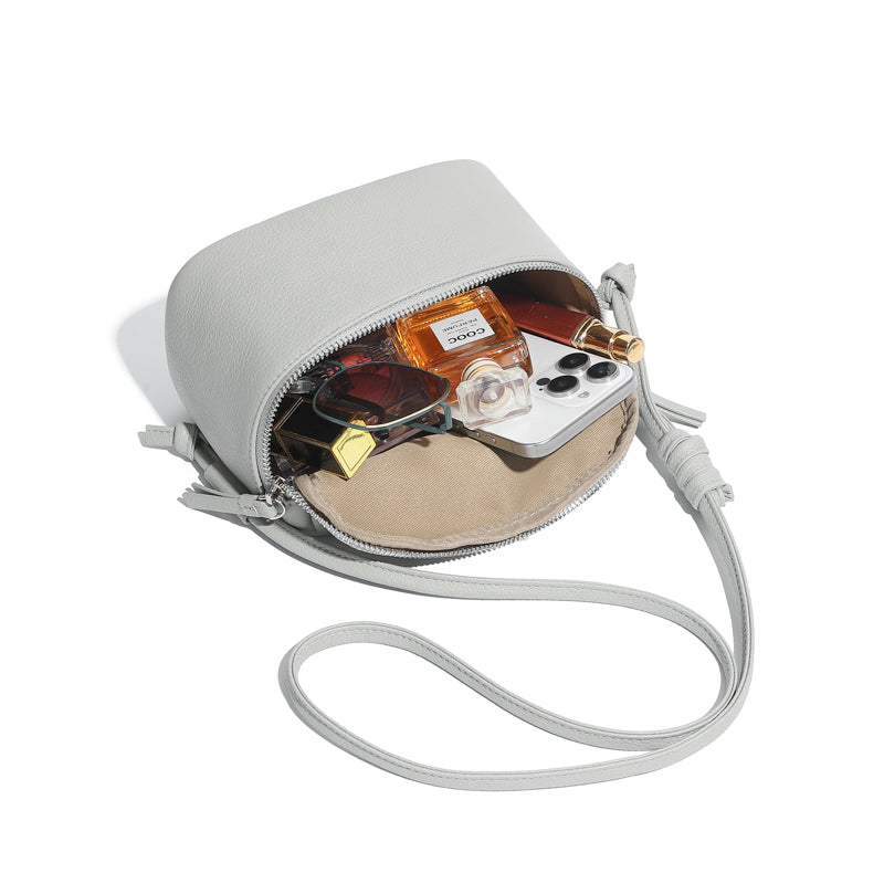 Genuine leather crossbody box bag simple soft cowhide shoulder mobile phone small square bag