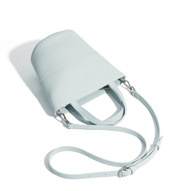 Niche genuine leather bucket bag vegetable basket shoulder crossbody women's bag Korean niche design fashion all-match bag