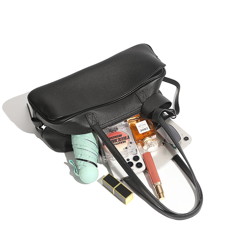 Top layer cowhide bowling ball underarm bag toast pillow bag genuine leather versatile shoulder bag