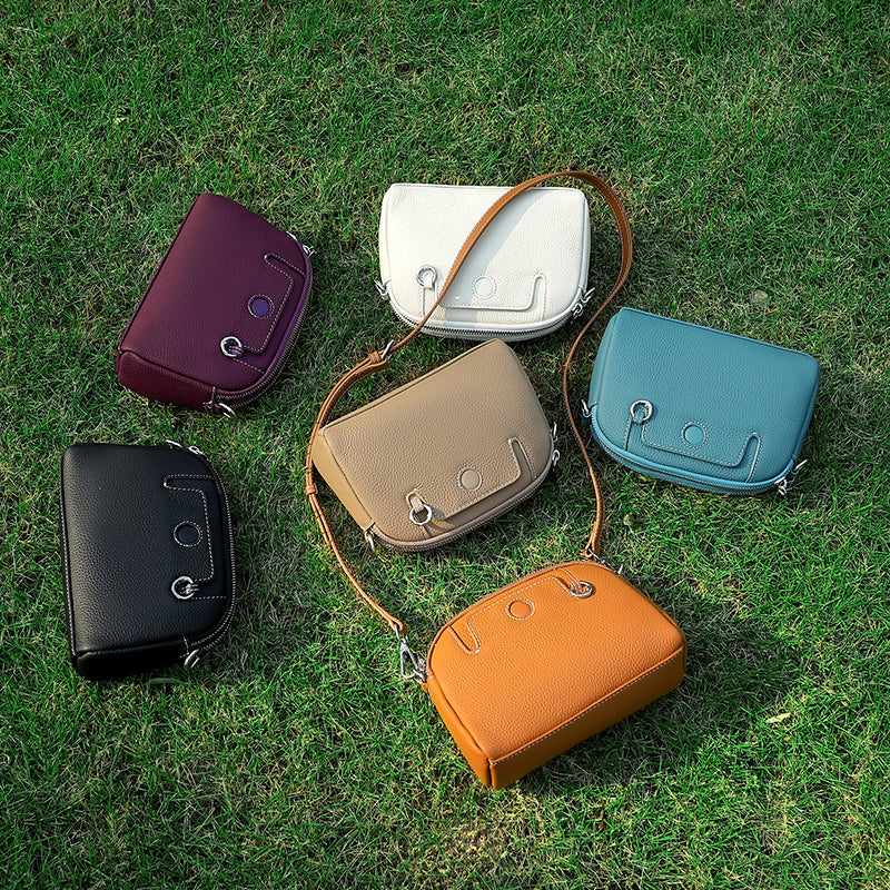 Genuine leather women's bag fashionable mini shoulder bag coin purse first layer cowhide versatile crossbody women's bag