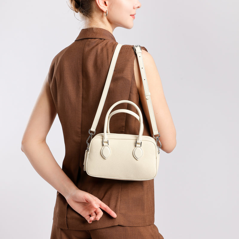 Genuine leather high-end handbag Boston bag mini crossbody shoulder bag pillow bag underarm women's bag