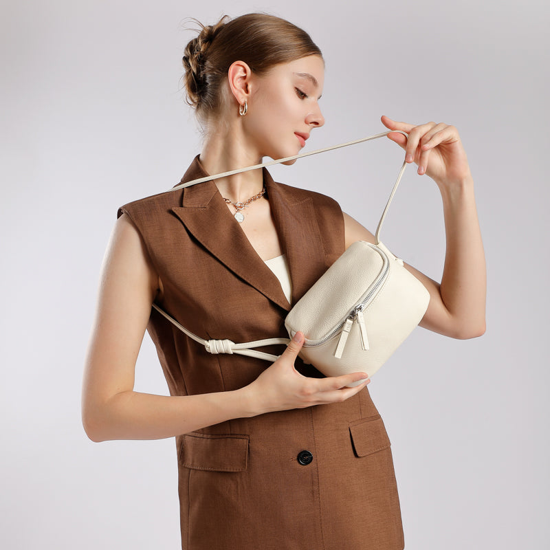 Genuine leather crossbody box bag simple soft cowhide shoulder mobile phone small square bag