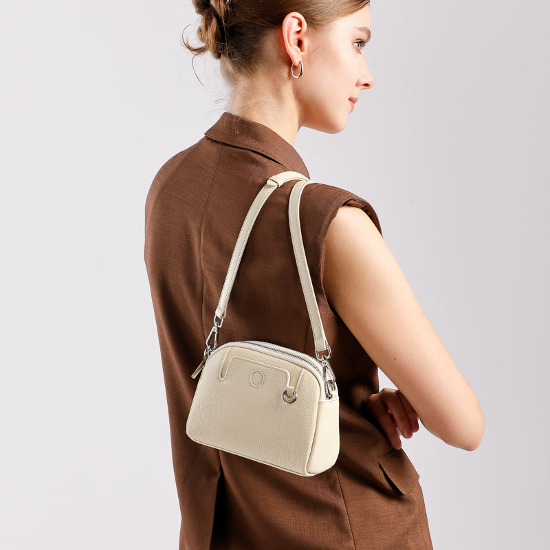 Genuine leather women's bag fashionable mini shoulder bag coin purse first layer cowhide versatile crossbody women's bag