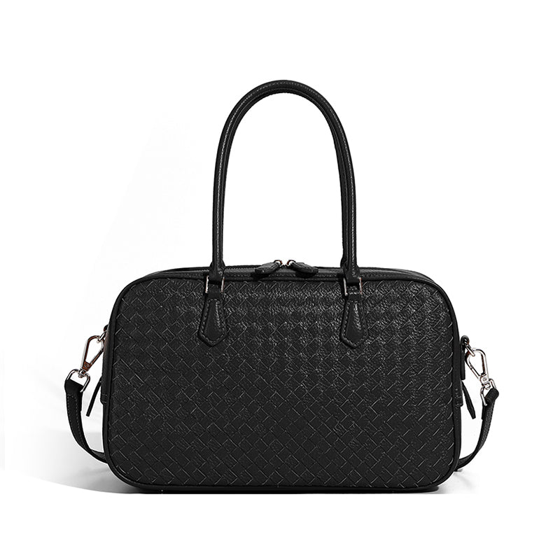 Genuine leather handbag handmade first layer of cowhide woven versatile shoulder crossbody commuter bag